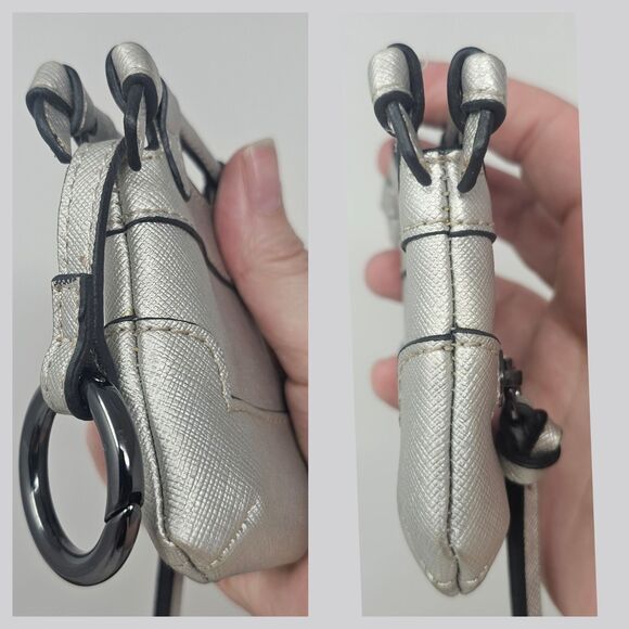 Foley & Corinna Silver Leather Tiny Disco City Satchel Handbag Charm Coin Purse - Picture 10 of 12